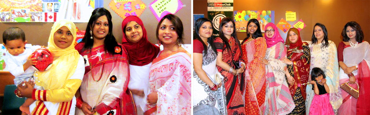 Women wearing traditional sharees